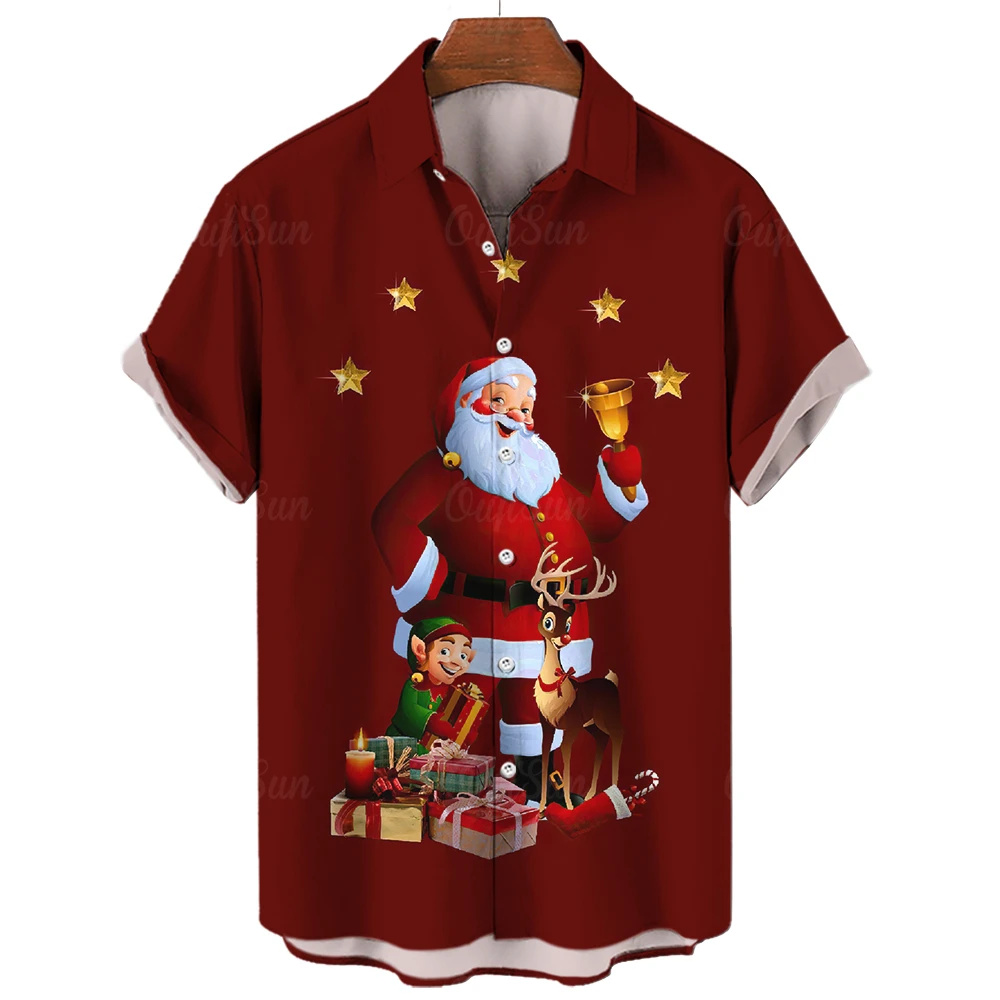 3D Printing Aliexpress - Camicia a maniche corte stampata natalizia