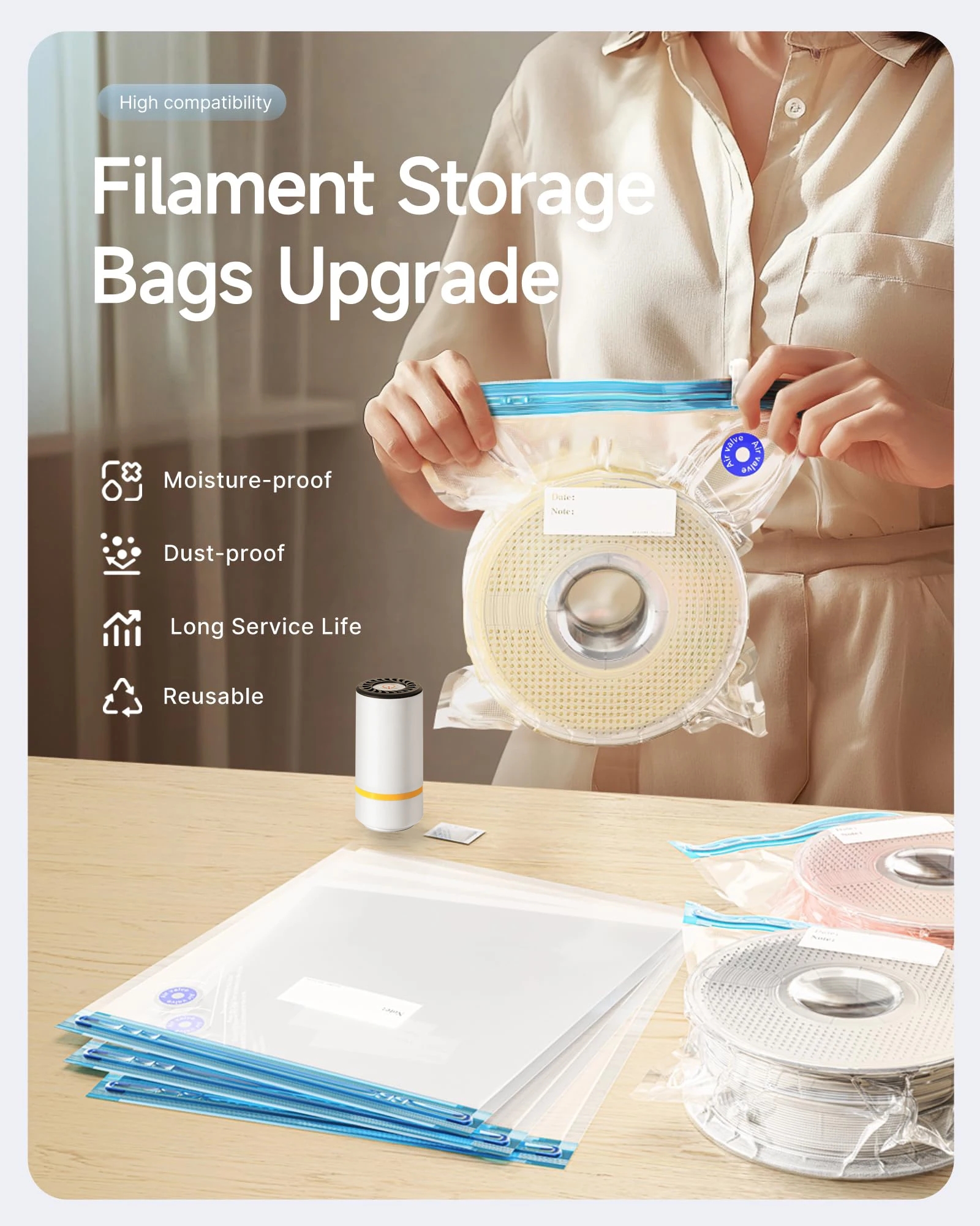 Sacchetto sottovuoto per filam - 3D Printing Bambu Lab recensione e prezzo